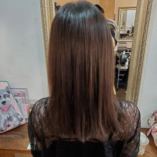 セミロング カラー パーマ 韓国風レイヤーカット 上手く丁寧早い/マツのヘアスタイル
