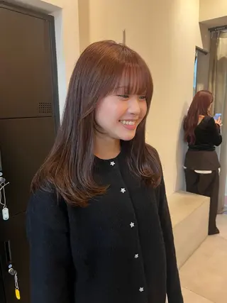 セミロング カラー 竹内 穂乃佳のヘアスタイル