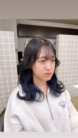 セミロング カラー パーマ ヘアアレンジ メンズ 上品＆韓国風 🥀海心🥀のヘアスタイル
