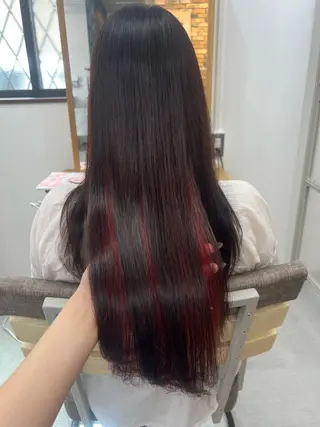 ロング カラー 松本 菜那のヘアスタイル