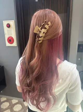 ロング ブリーチなしWカラー ヘアセット菜希のヘアスタイル