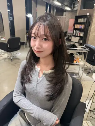 ロング caho/ レイヤー カット 韓国ヘア♡のヘアスタイル