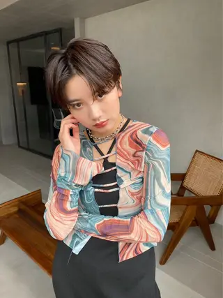 ショート 盛れるレイヤー🧡 飯田亘貴のヘアスタイル