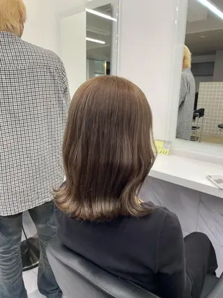 ミディアム カラー パーマ ヘアアレンジ メンズ キッズ ネイル マツエク・マツパ アイブロウ 🦋縮毛/韓国レイヤ ー/透明感カラー🦋のヘアスタイル