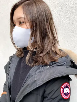 ミディアム カラー 樫原裕二/似合わせ カット/透明感カラーのヘアスタイル