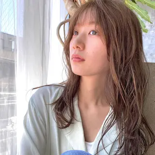 セミロング カラー パーマ ヘアアレンジ 【ダメージレス施術】 【透明感】北村 拓也のヘアスタイル