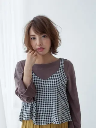 ミディアム カラー パーマ amie 高崎 【アミ】のヘアスタイル