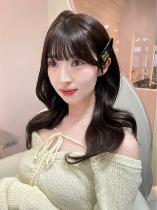 セミロング カラー 縮毛矯正ブリーチなし 🍒❤ゆうきのヘアスタイル