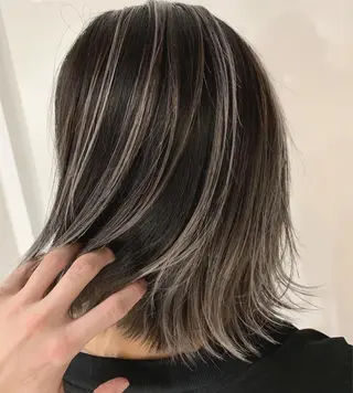 ミディアム カラー ブリーチ 透明感HIDEのヘアスタイル