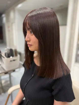 ロング カラー パーマ 髪質改善/縮毛矯正 /レイヤーカット岡部のヘアスタイル