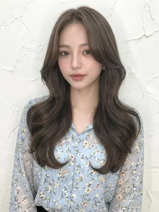 ロング 韓国風cut/ 縮毛矯正/正岡幹康のヘアスタイル