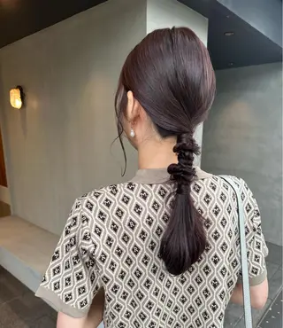 セミロング ヘアアレンジ ピンクカラー/ mana🎀のヘアスタイル