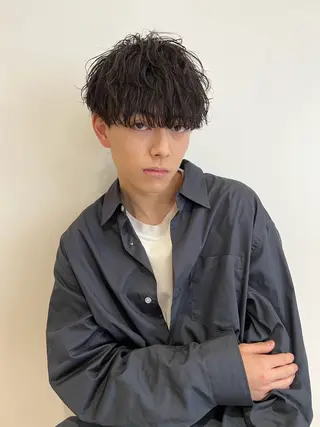 ショート パーマ メンズ おしゃれパーマ メンズ特化/みーまんのヘアスタイル