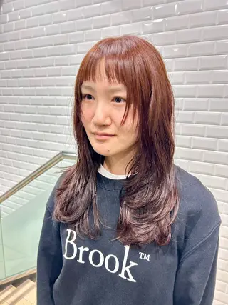 セミロング カラー パーマ appiis 柳田葵　横浜のヘアスタイル
