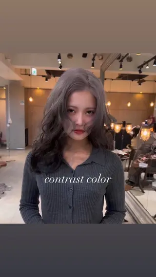 セミロング カラー 💜ハイトーン💛 マジカルかいちゃんのヘアスタイル