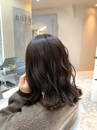 ミディアム カラー ERENA💚 ヘアアレンジのヘアスタイル