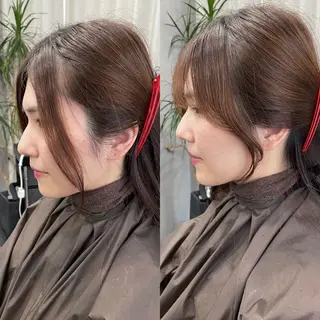 セミロング レイヤーカット/透明 感カラー🩵中村友美のヘアスタイル