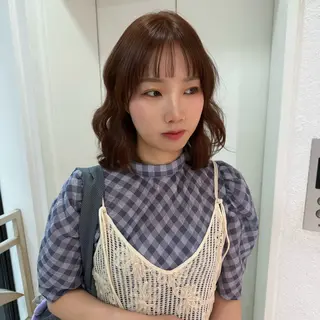 ミディアム カラー まろやか艶ベージュ 🧸🪞Honoのヘアスタイル