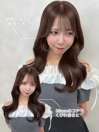 ロング カラー あみ/暗髪オリ ーブ特化🍃髪質改善のヘアスタイル