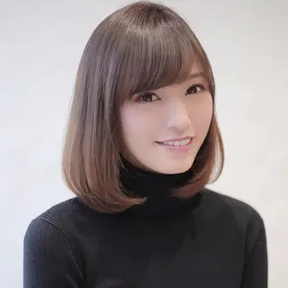ミディアム カラー パーマ Soleria 田中慎一のヘアスタイル