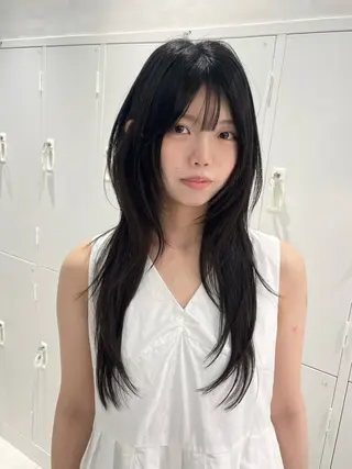 ロング カラー ヘアアレンジ 🎀透明感カラー 韓国ヘア🎀mahoのヘアスタイル