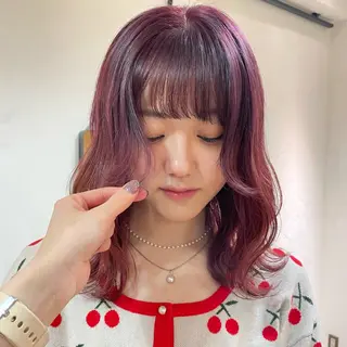 セミロング 盛れる透明感カラー momokaのヘアスタイル