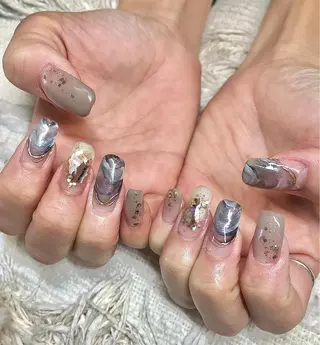 セミロング カラー パーマ ヘアアレンジ ネイル マツエク・マツパ el. by Aoのネイルデザイン
