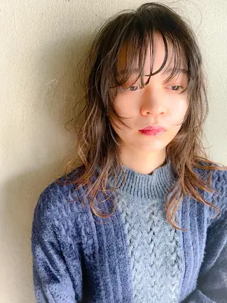 ロング パーマ パーマ/レイヤー 岩山丈一郎のヘアスタイル