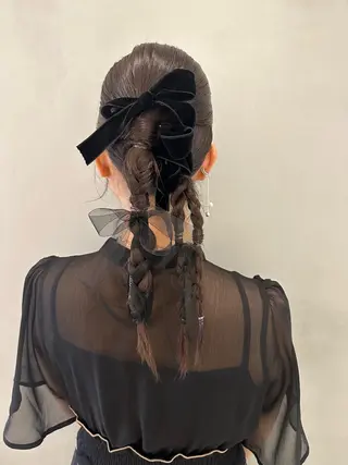 セミロング ヘアアレンジ iizuka akiのヘアスタイル