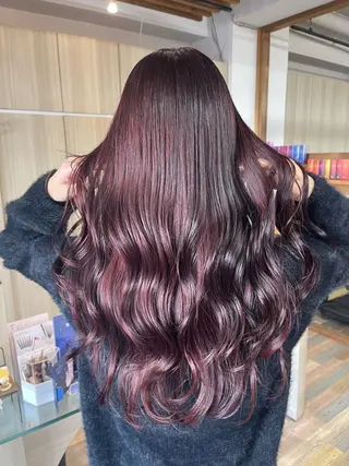 ロング カラー SHIN🌿柏美容師 レイヤーボブカラーのヘアスタイル