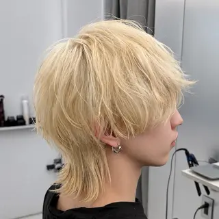 ミディアム カラー メンズ ʜᴀʀᴜᴋᴀ♱メンズ ウルフ/ブリーチのヘアスタイル