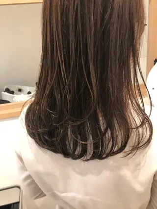 セミロング カラー パーマ ヘアアレンジ 【ツヤ髪美容師】 ツダケイスケのヘアスタイル