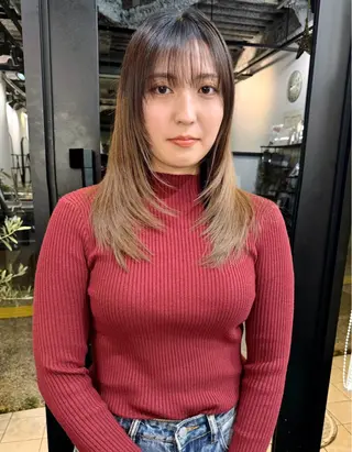 セミロング 小野田 航己のヘアスタイル
