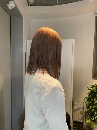 ミディアム カラー ボブ/レイヤーカット 縮毛矯正/コウキ新宿のヘアスタイル