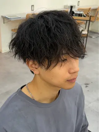 ミディアム パーマ メンズ メンズパーマ特化 カバヤマ　リョウのヘアスタイル