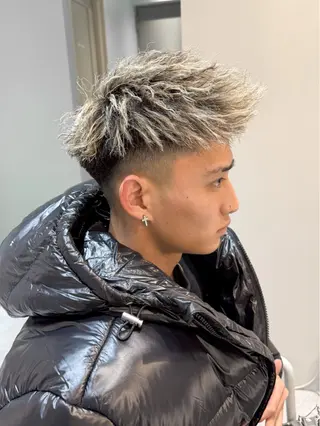 ショート カラー パーマ メンズ メンズパーマ メンズ特化ryoのヘアスタイル