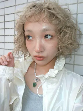 ミディアム カラー パーマ 🎀オイダイラ モモカ🎀のヘアスタイル
