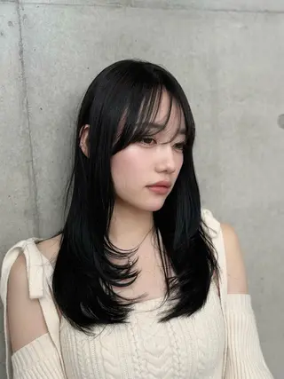 ミディアム カラー パーマ 🌱透明感カラー🌱 レイヤー/コウスケのヘアスタイル