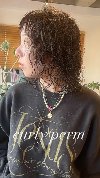 ミディアム パーマ 芝田 怜也のヘアスタイル