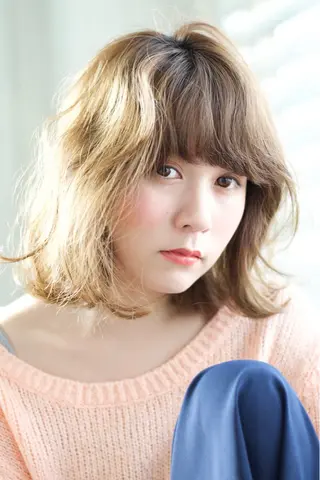 ミディアム カラー パーマ クレドガーデン 柏のヘアスタイル