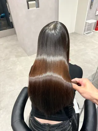 ロング カラー パーマ ヘアアレンジ 縮毛矯正/髪質改善/ ブリーチ毛/木元渓太のヘアスタイル