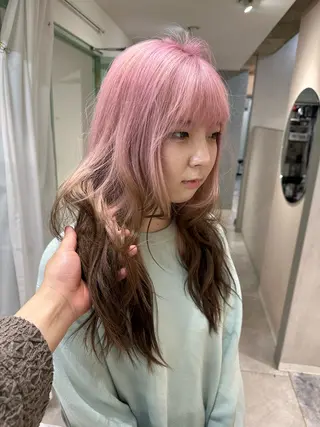 ロング カラー ケアブリーチ特化✨/ 艶カラー/エクステのヘアスタイル