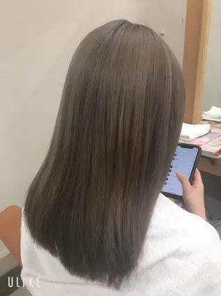 ミディアム 豊中駅3分eha レッスンモデルのヘアスタイル