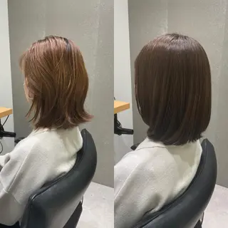 セミロング カラー 髪質改善ヘアケア 艶髪特化/上田のヘアスタイル