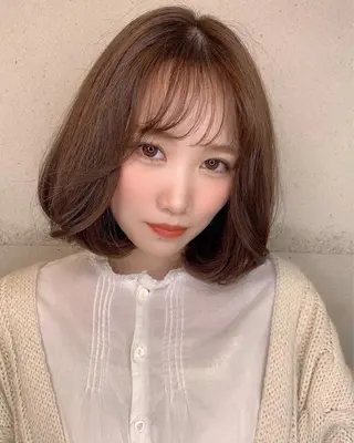 ミディアム カラー 透明感カラー✂︎ /縮毛矯正/YUKAのヘアスタイル