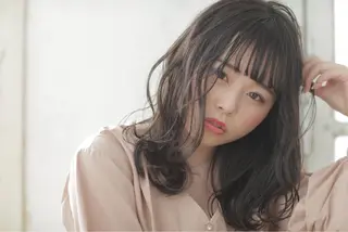 セミロング カラー 美髪"縮毛矯正" 別所レイヤ【なんば】のヘアスタイル