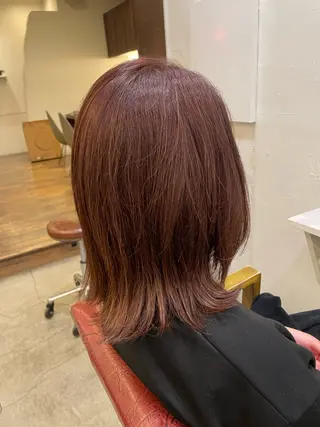 セミロング カラー 丹 優菜のヘアスタイル