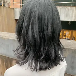 ミディアム カラー パーマ ヘアアレンジ 松田 亮葉のヘアスタイル