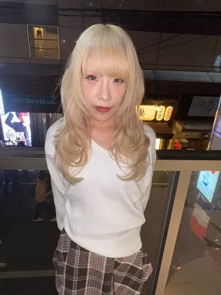 ロング カラー 心斎橋/デザインカラ ー/海外風/ナツミのヘアスタイル