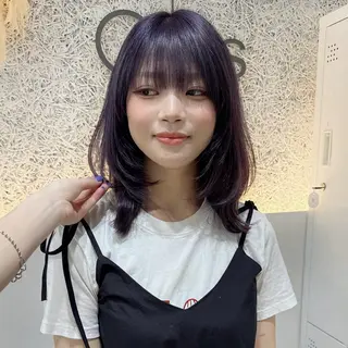 セミロング カラー 🌱ブリーチ・透明感 カラー/mapi🦭のヘアスタイル